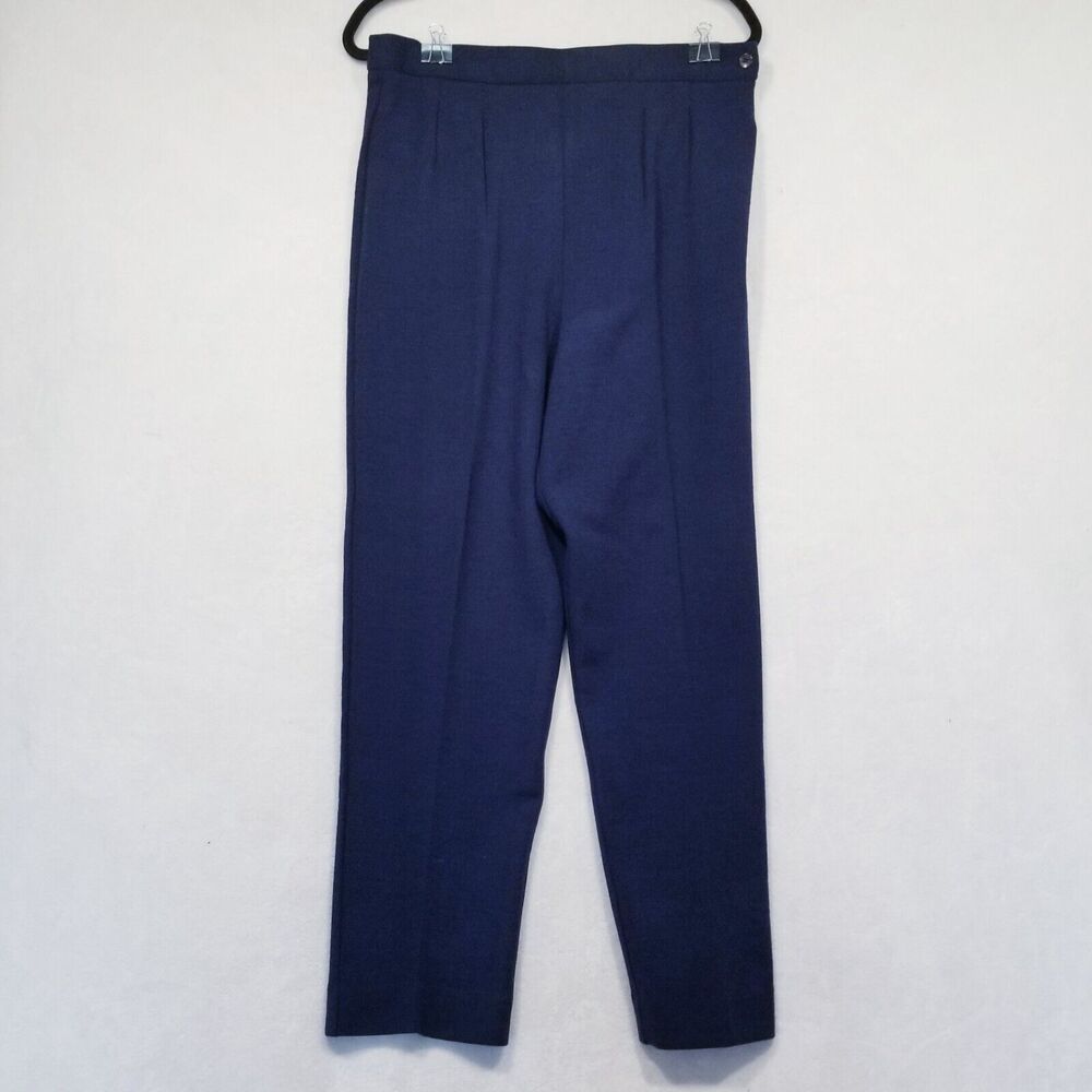 Pendleton Womens Large Wool Blend Pleated Ankle Pants Blue Stretch Made In USA